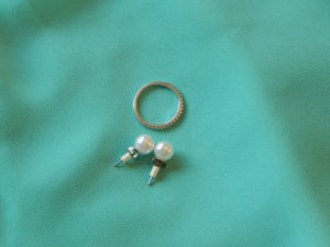 Earrings: Charming Charlie Ring: My wedding ring from Shane Co