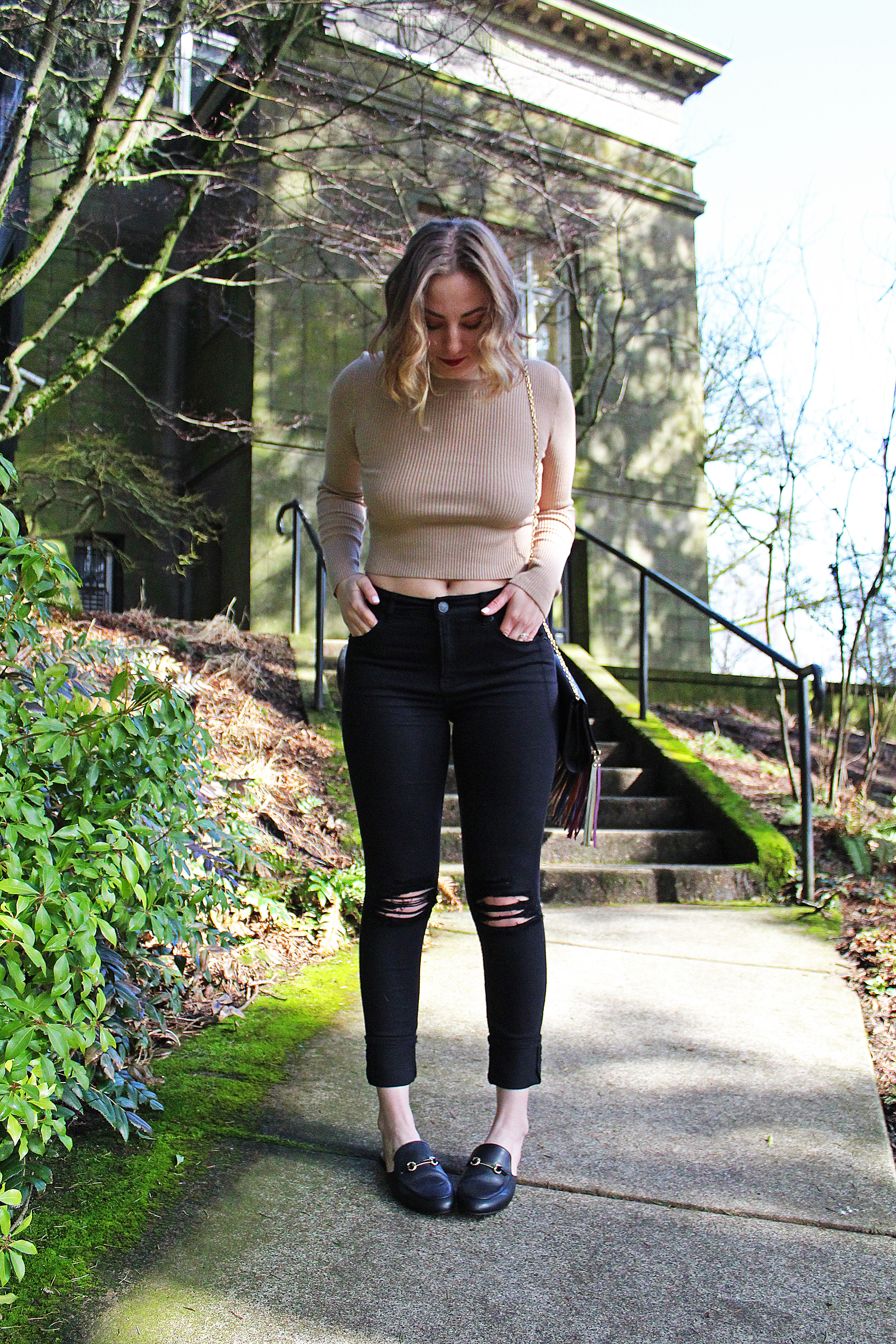 cropped lace-up sweater
