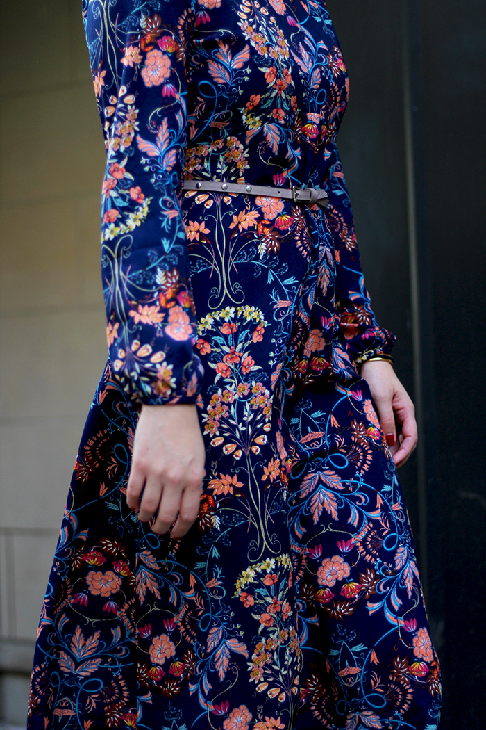 paisley floral prints midi dress