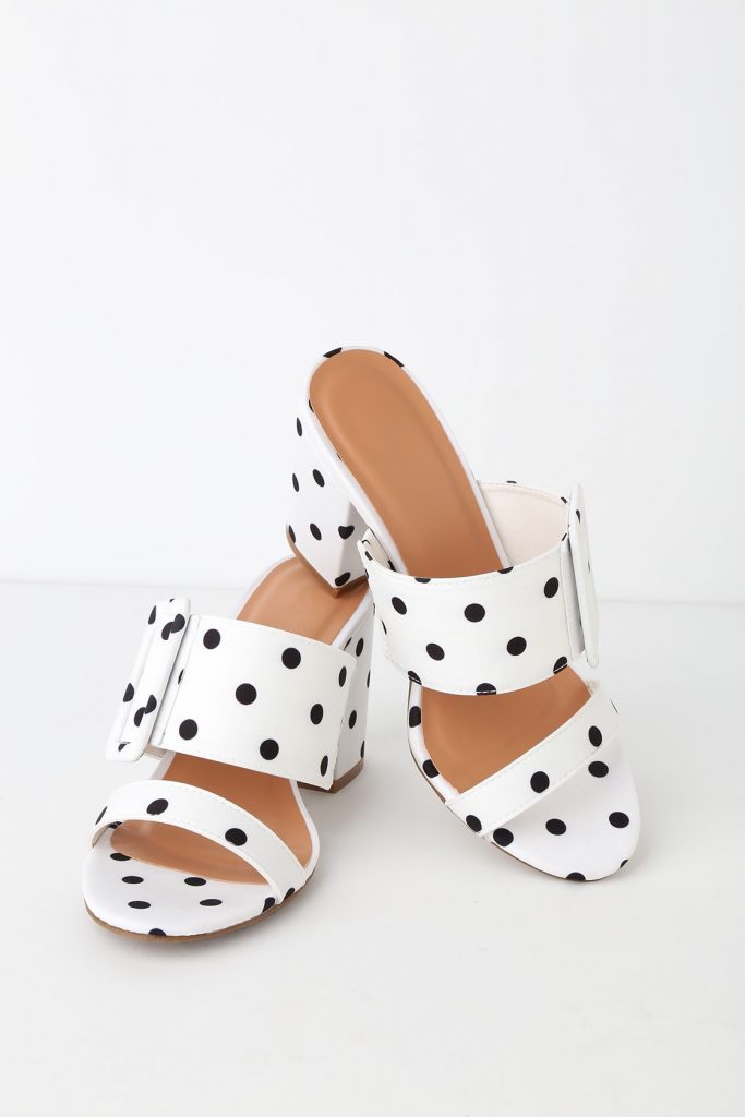 Polka dot block heels