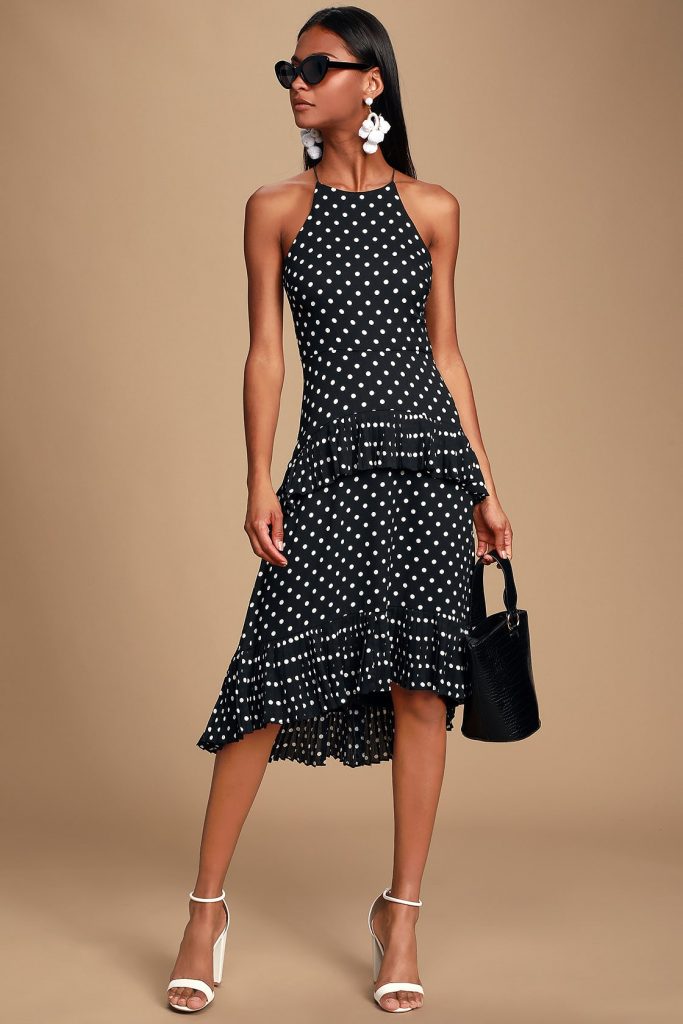 Black and white polka dot dress