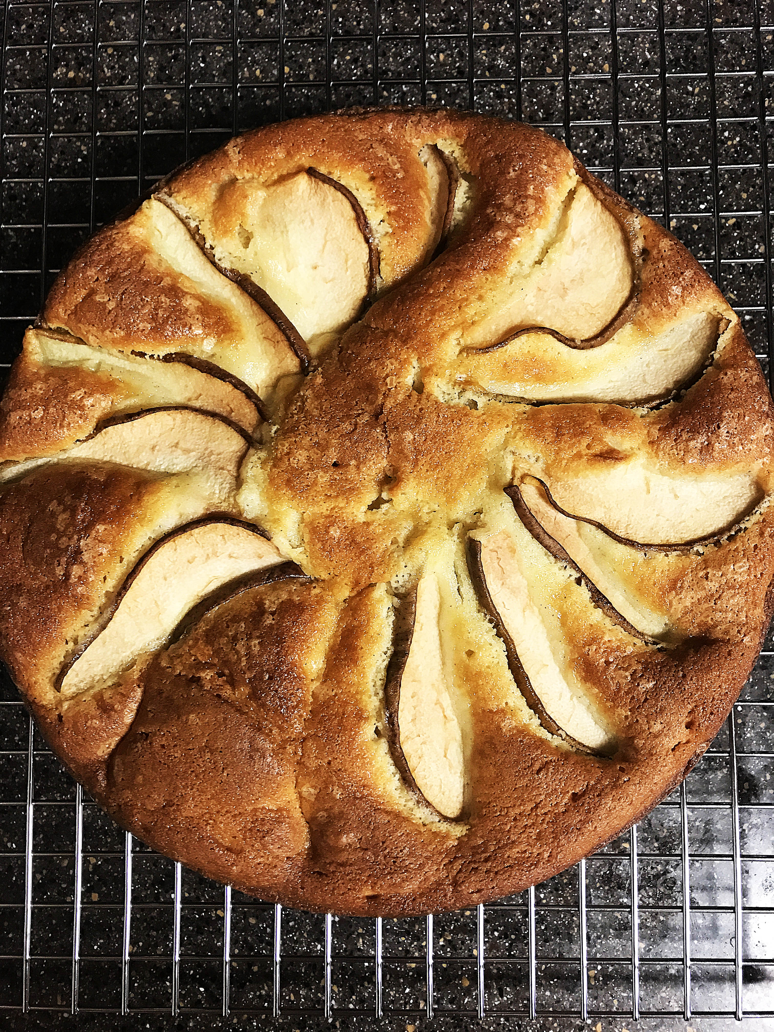 sour cream cardamom pear cake