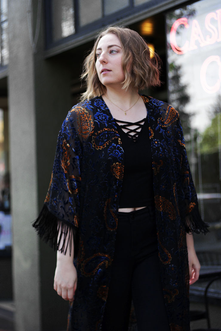 Love The One You’re With Silk Fringe Kimono main image 0