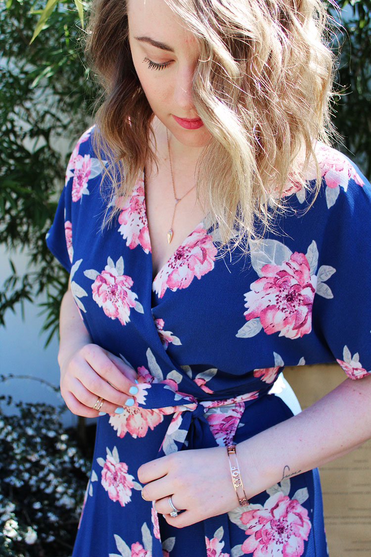Flirty Flower Print Wrap Dress main image 1