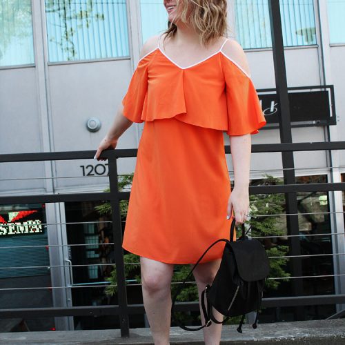 sporty cold-shoulder dress