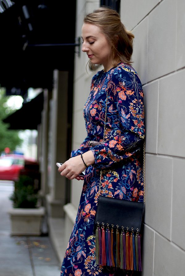 paisley floral prints midi dress