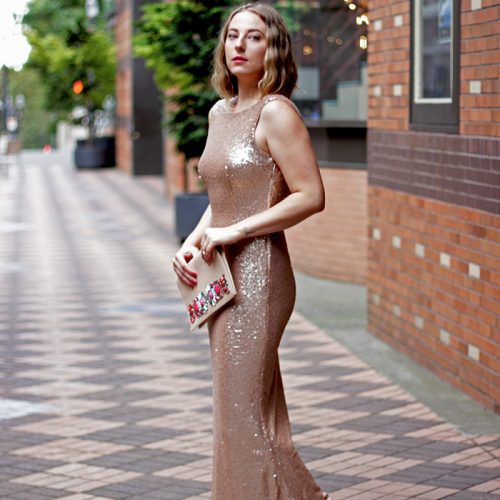 Rose Gold Sequin Dress