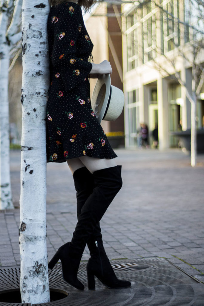 How to Wear a Flirty Floral Dress in the Winter - Brittany Nicole