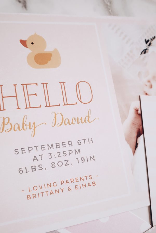 Basic Invite birth announcement