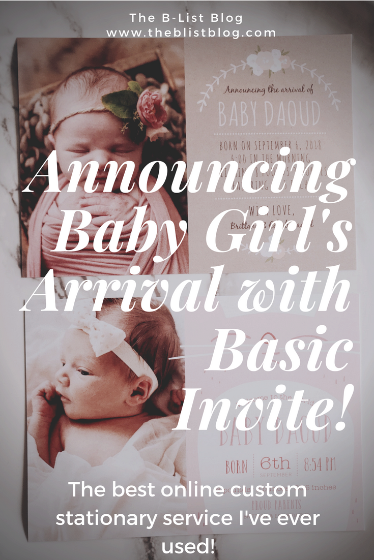 Basic Invite birth announcement