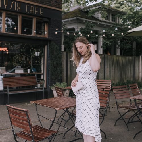 White polka dot dress